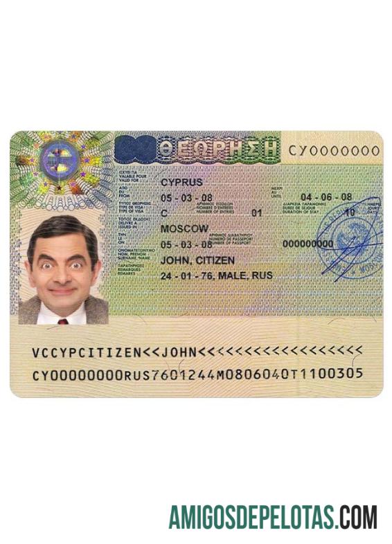 Visto para CHIPRE exemplo